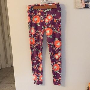 One Size LuLaRoe Floral Leggings